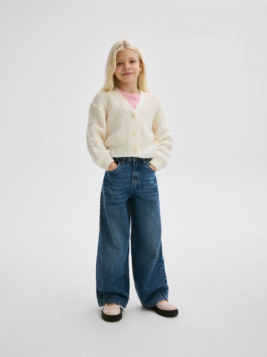 Button-front cardigan - cream - RESERVED - 5