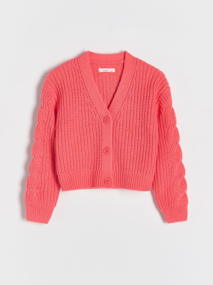 Button-front cardigan - coral - RESERVED - 2