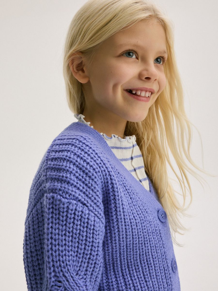 Button-front cardigan - hyacinth - RESERVED - 3