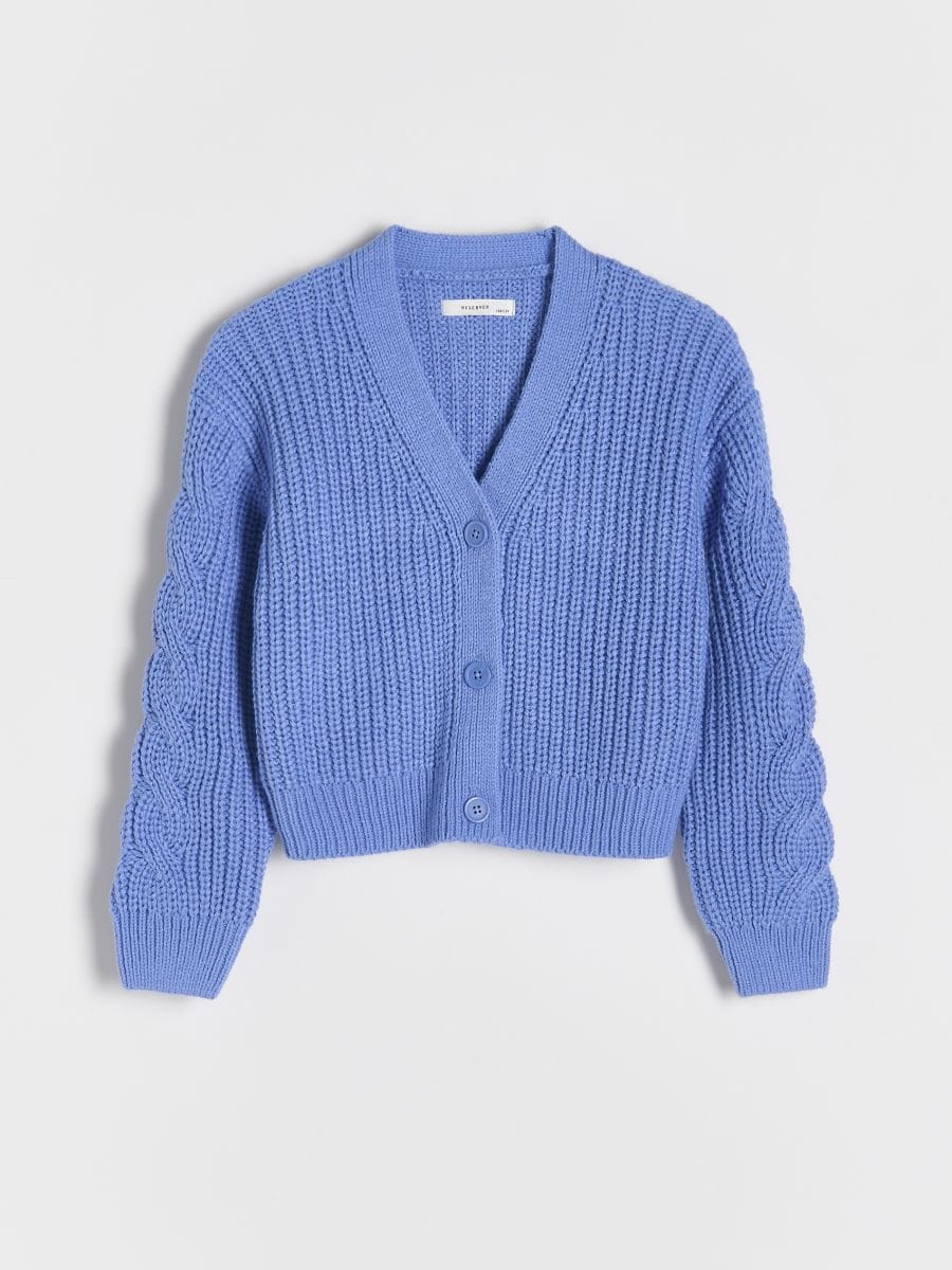 Button-front cardigan - hyacinth - RESERVED - 2