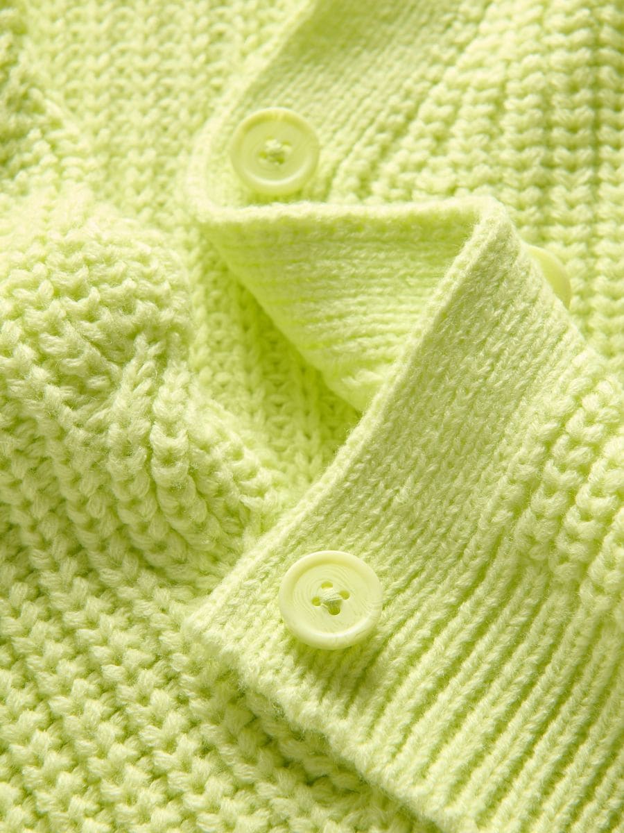 Button-front cardigan - yellow green - RESERVED - 6