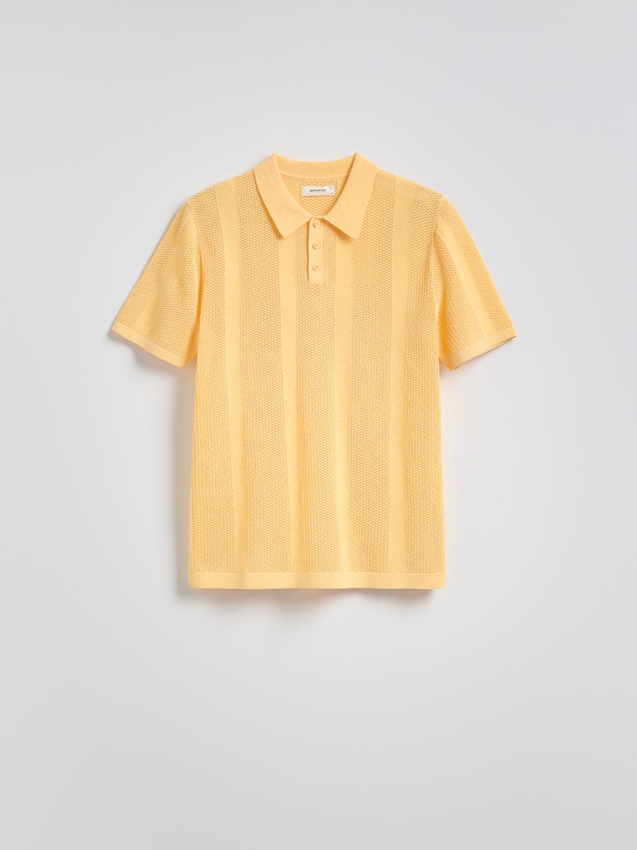Openwork polo jumper Color yellow - RESERVED - 229FT-11M Openwork polo jumper Color yellow - RESERVED - 229FT-11M