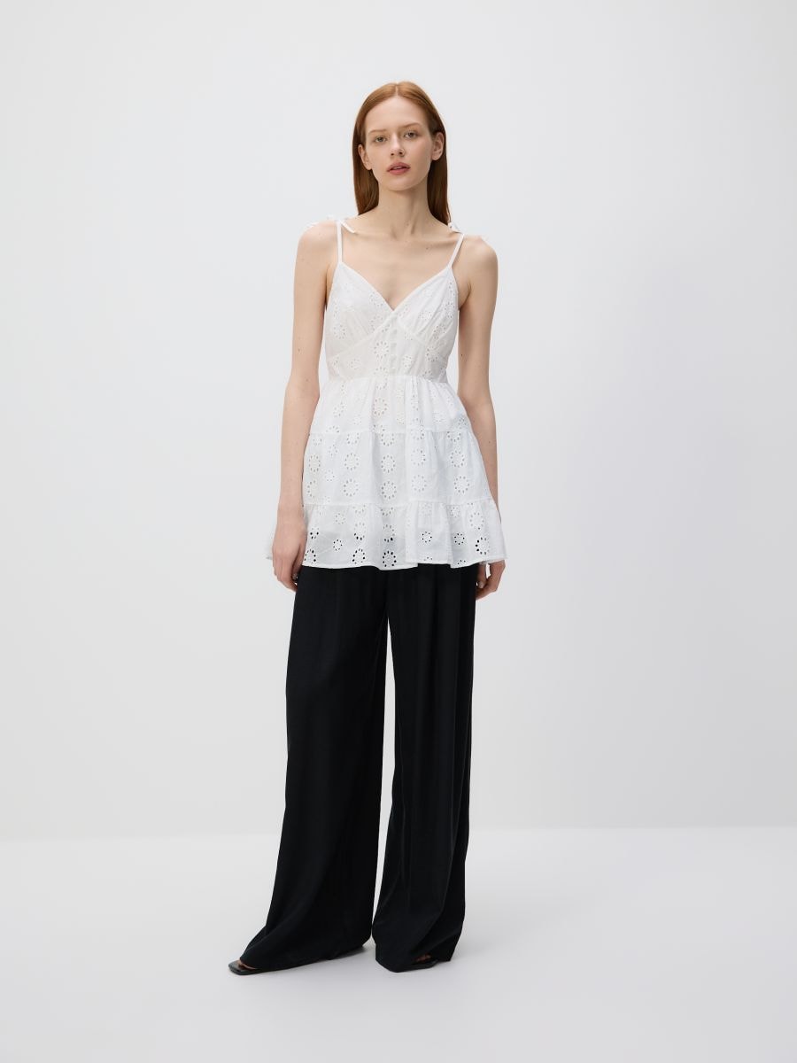 Beach cover-up with openwork pattern - white - RESERVED - 4