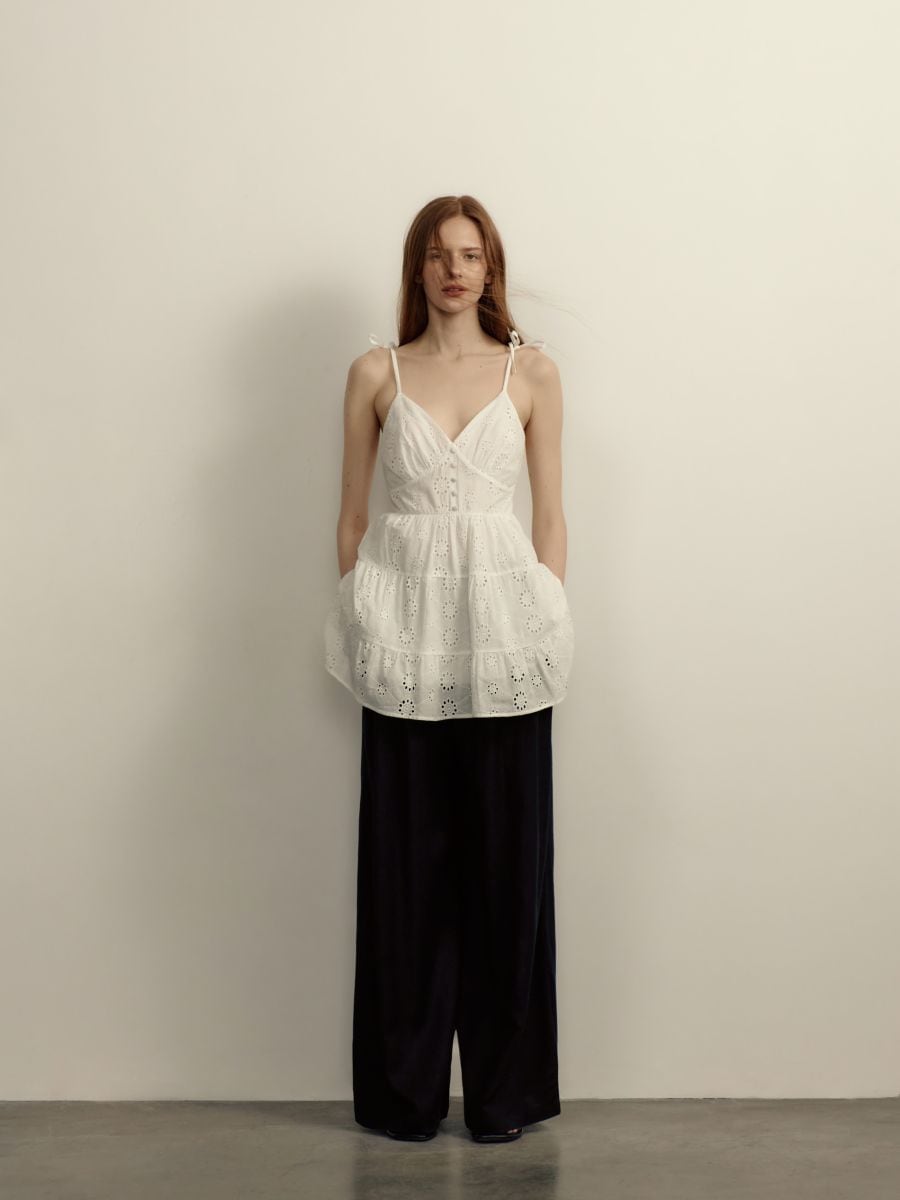 Beach cover-up with openwork pattern - white - RESERVED - 2