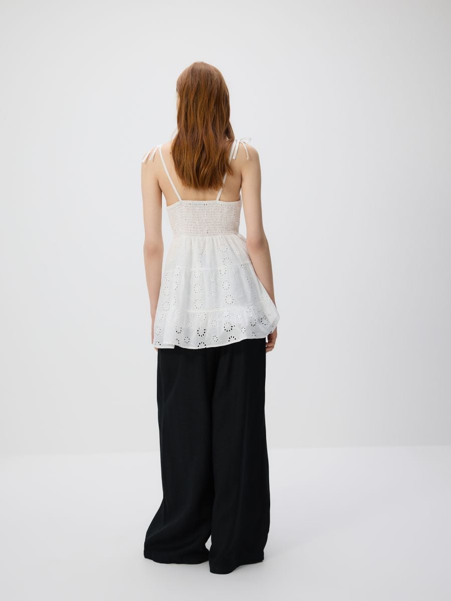 Beach cover-up with openwork pattern - white - RESERVED - 5