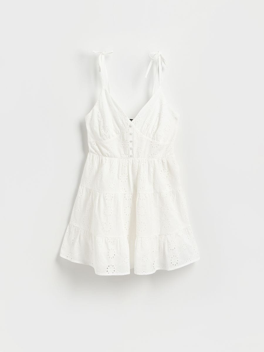 Beach cover-up with openwork pattern - white - RESERVED - 5