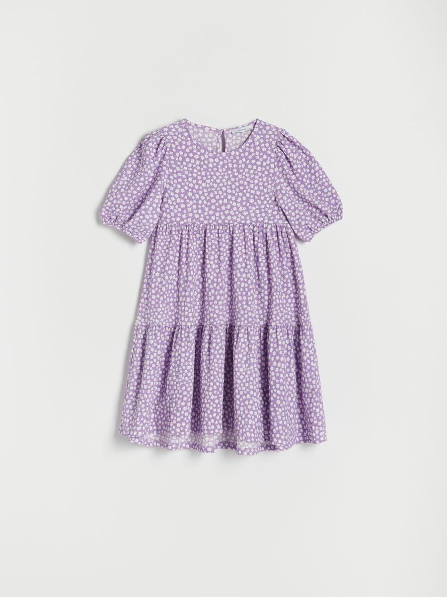 Geblümtes Kleid, weiß - lavendel - RESERVED - 3