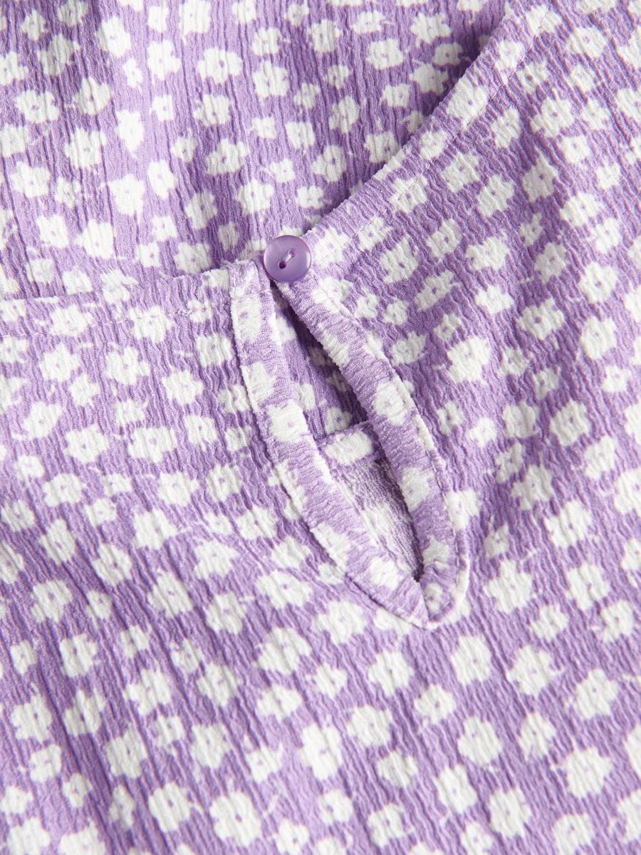 Geblümtes Kleid, weiß - lavendel - RESERVED - 4