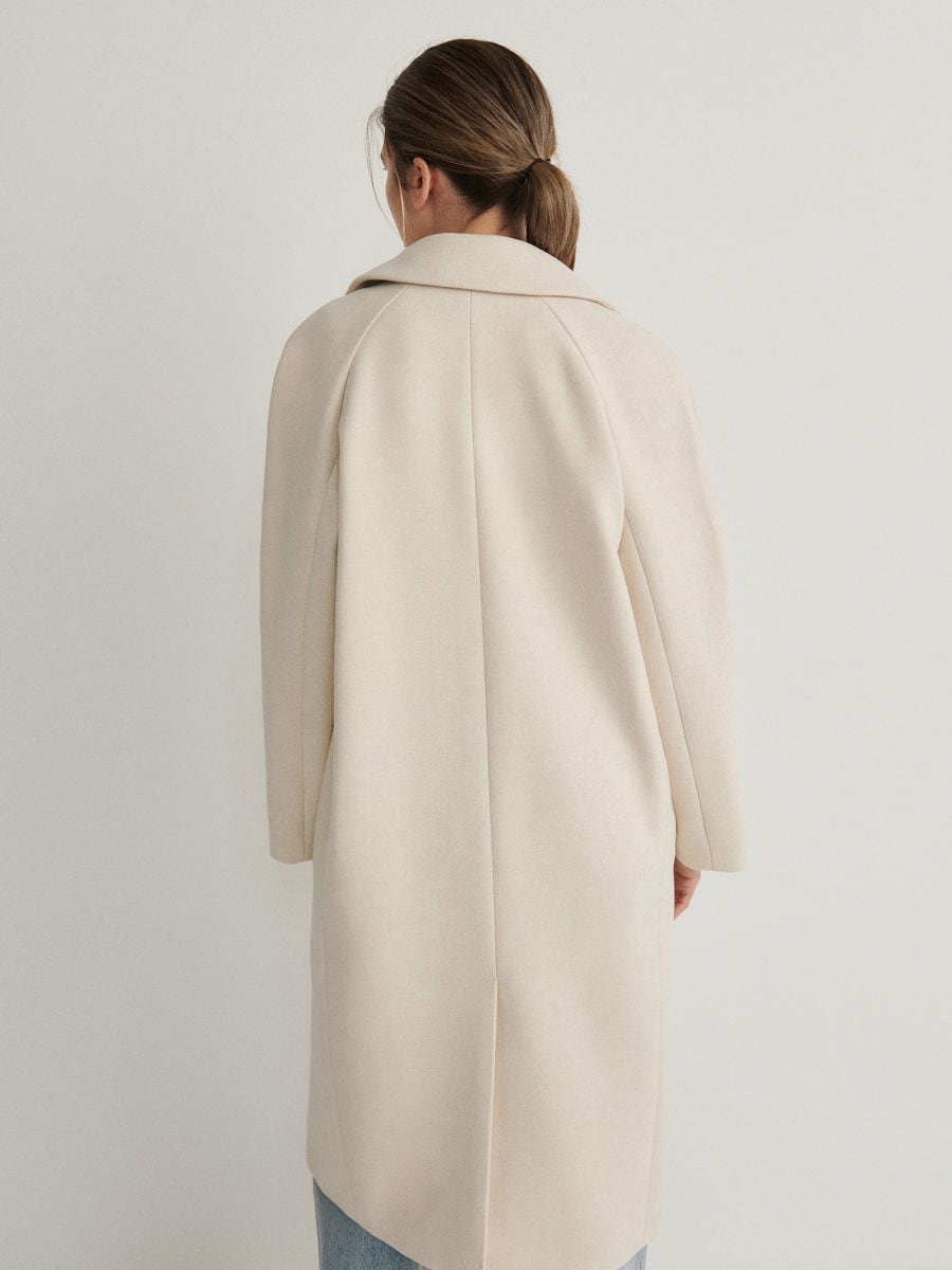 Oversized coat with wool blend - nude - RESERVED - 4