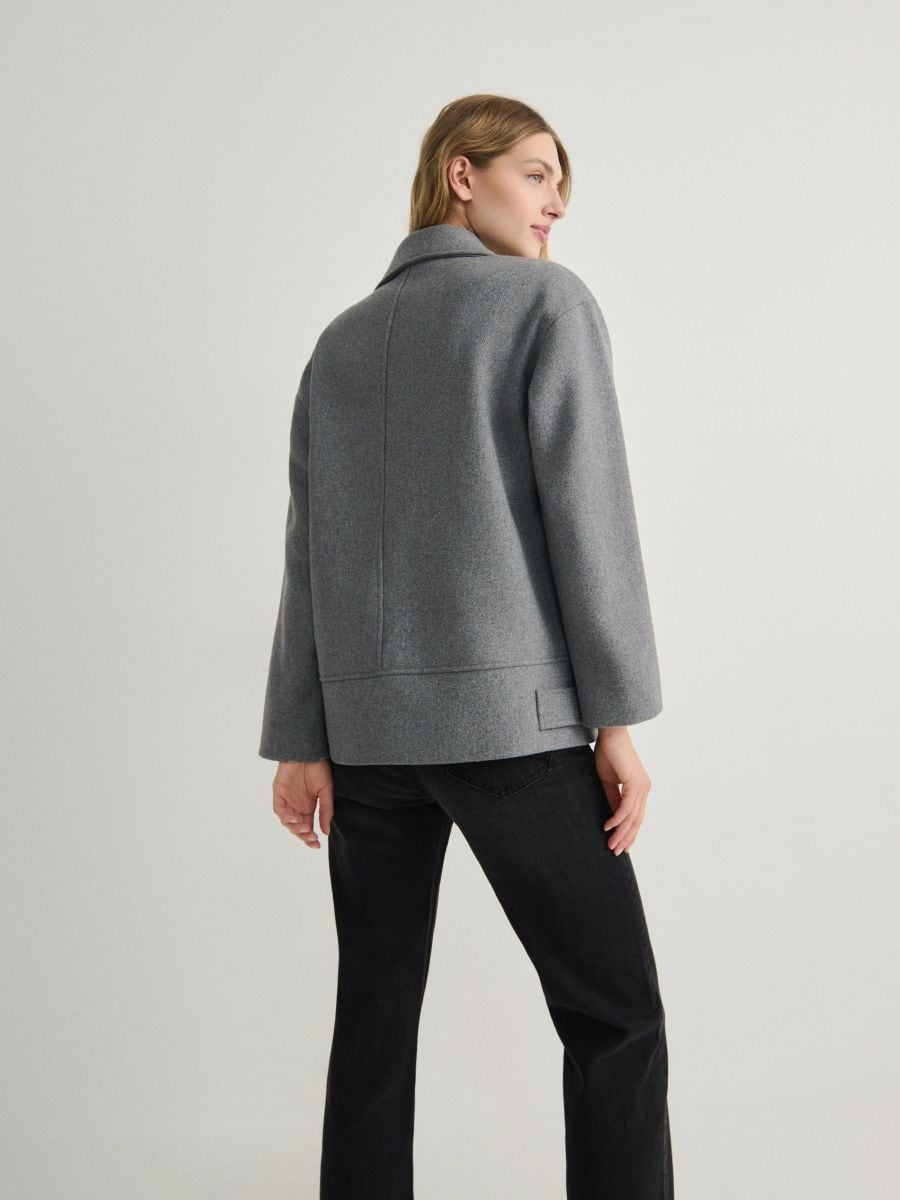 Cropped coat with wool blend - mid grey - RESERVED - 2