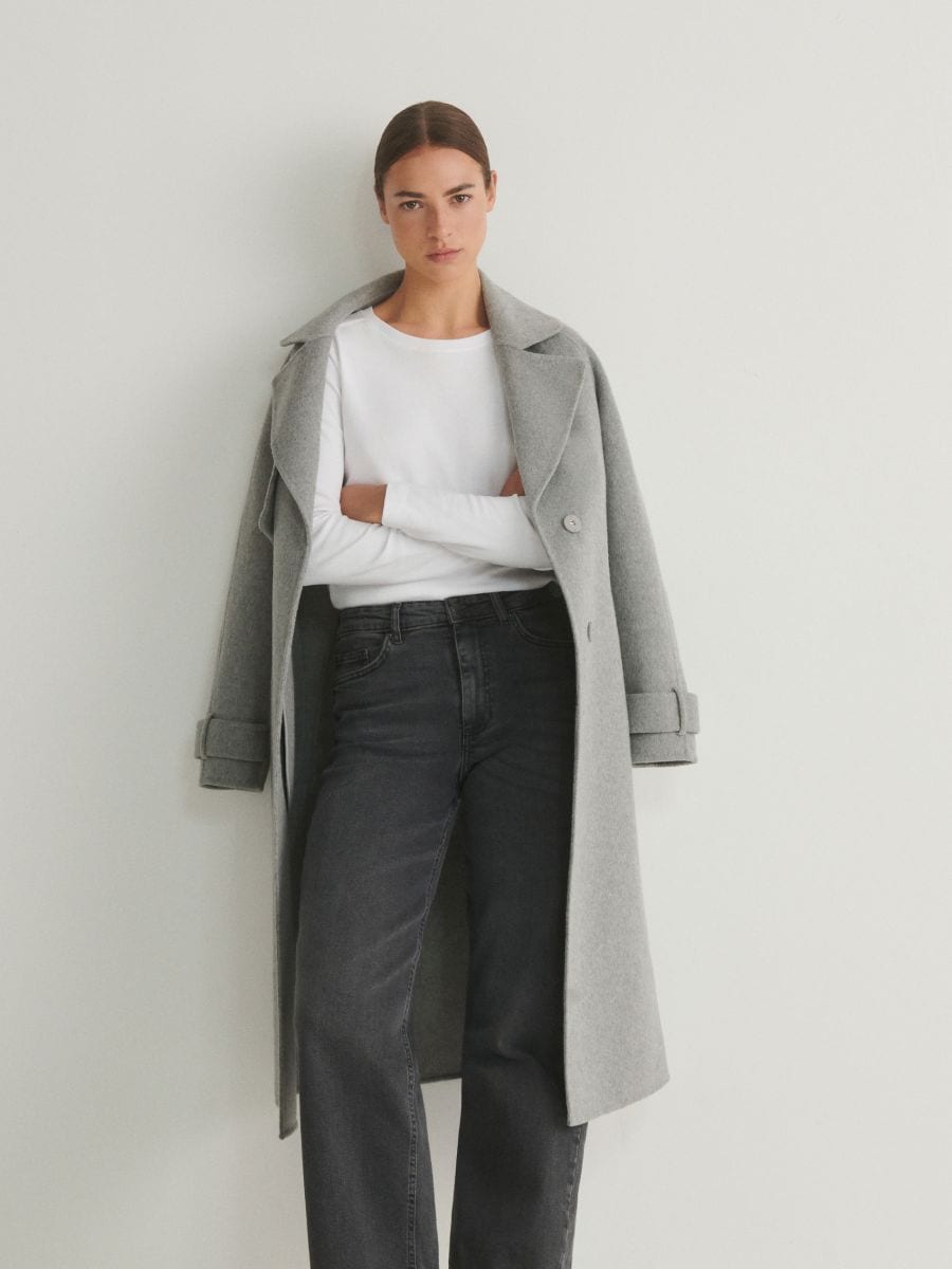 Wool blend coat - light grey - RESERVED - 4