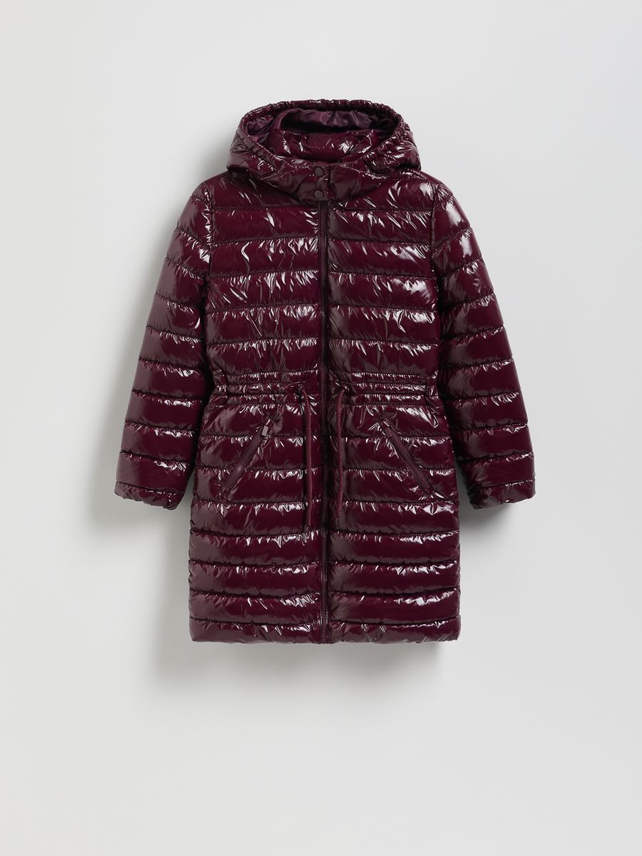 Quilted coat with sheen - coffee - RESERVED