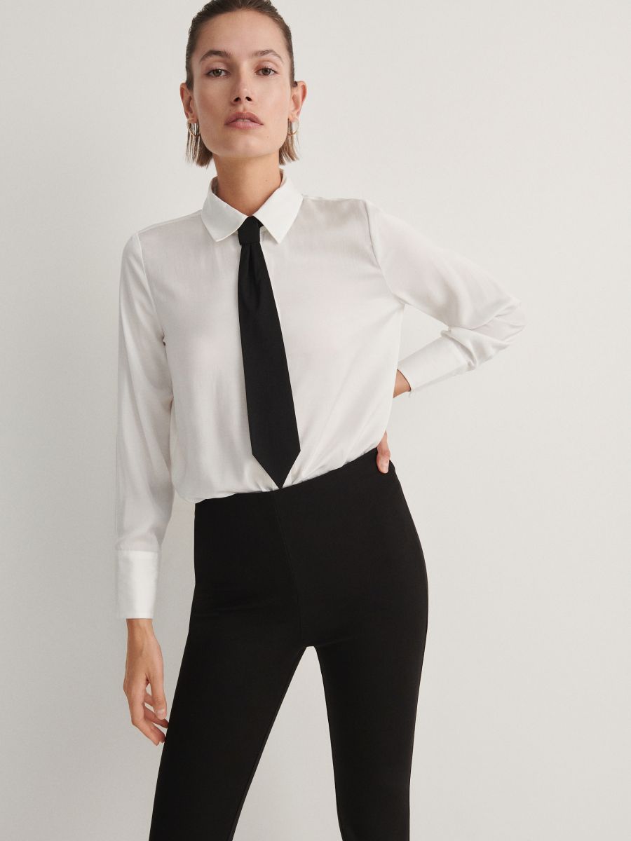Trousers with split hems - black - RESERVED - 2