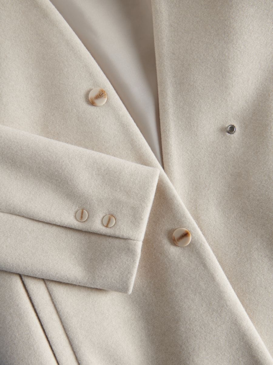 Coat with stand up collar - cream - RESERVED - 5