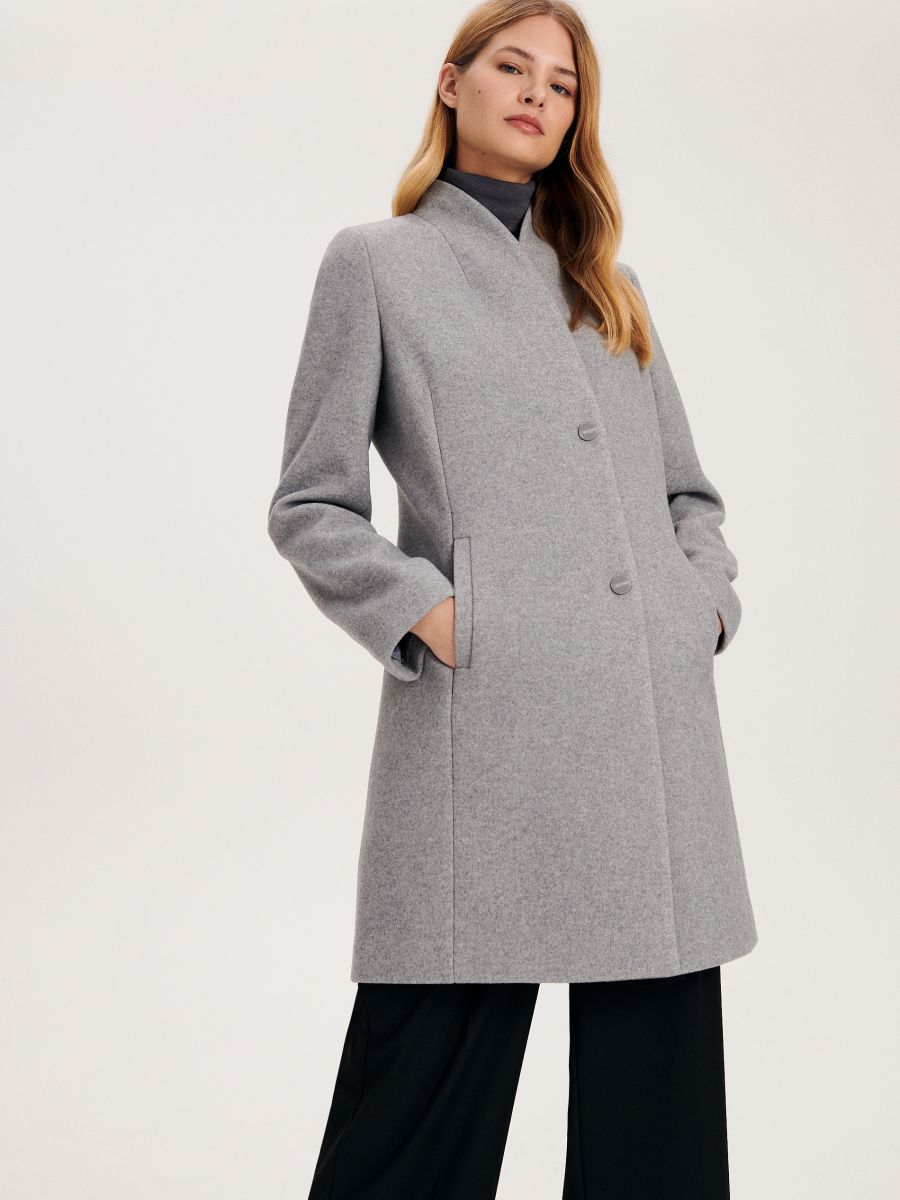 Coat with stand up collar Color light grey - RESERVED - 2312C-09M