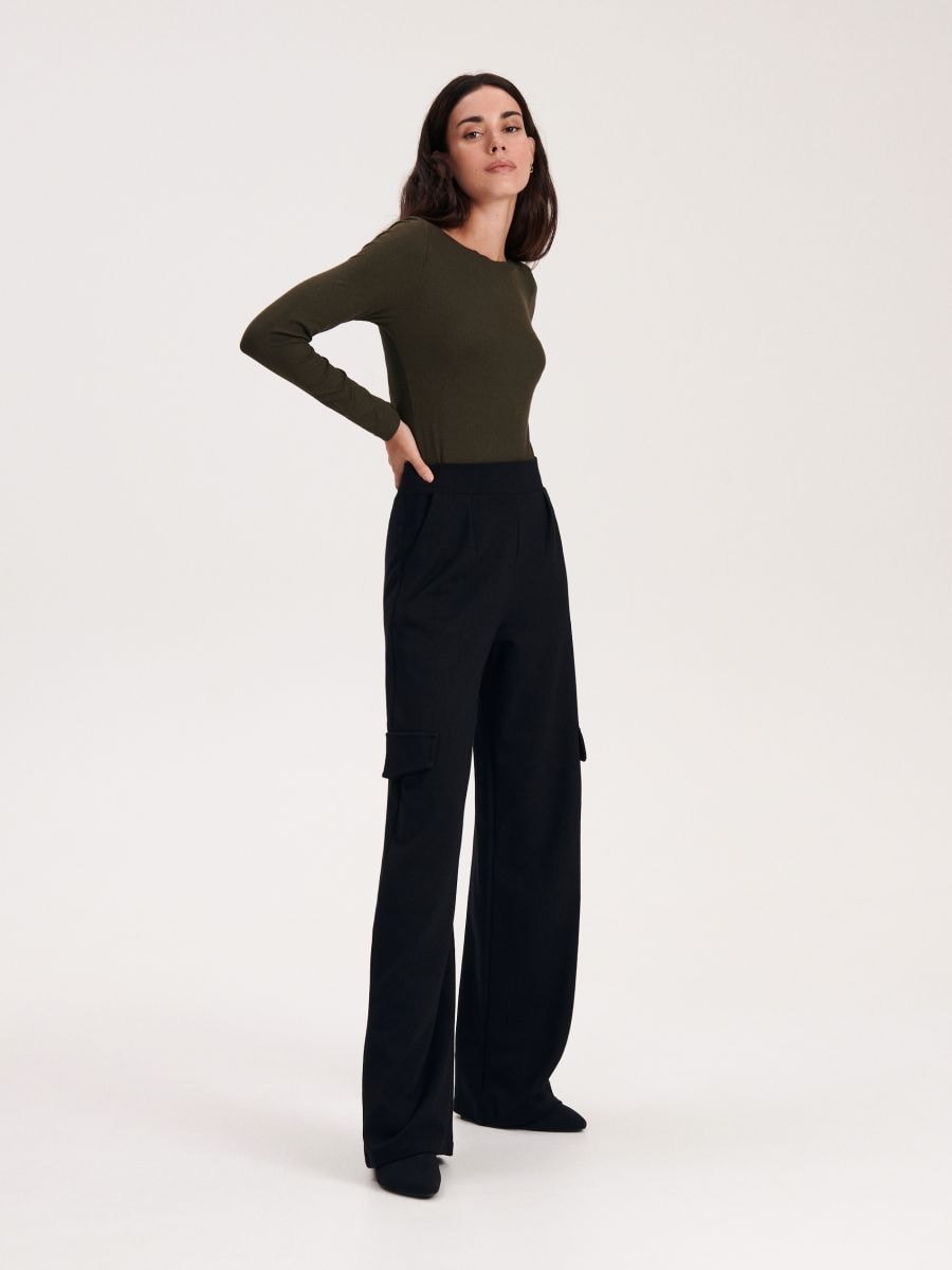 Trousers with flaps - black - RESERVED - 2