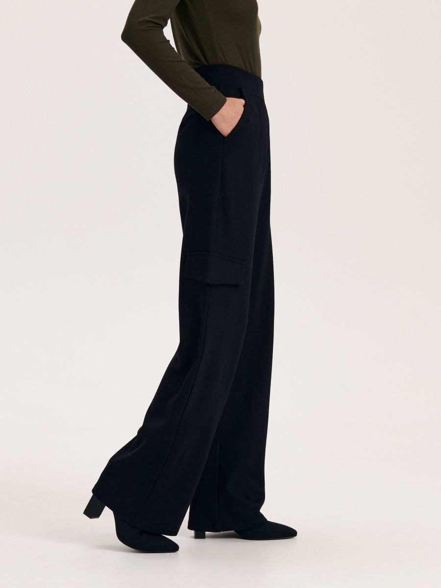 Trousers with flaps - black - RESERVED - 4