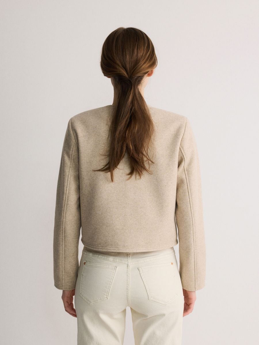 Short jacket with pockets - nude - RESERVED - 4