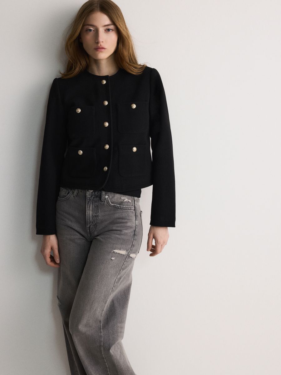 Short jacket with pockets - black - RESERVED - 2