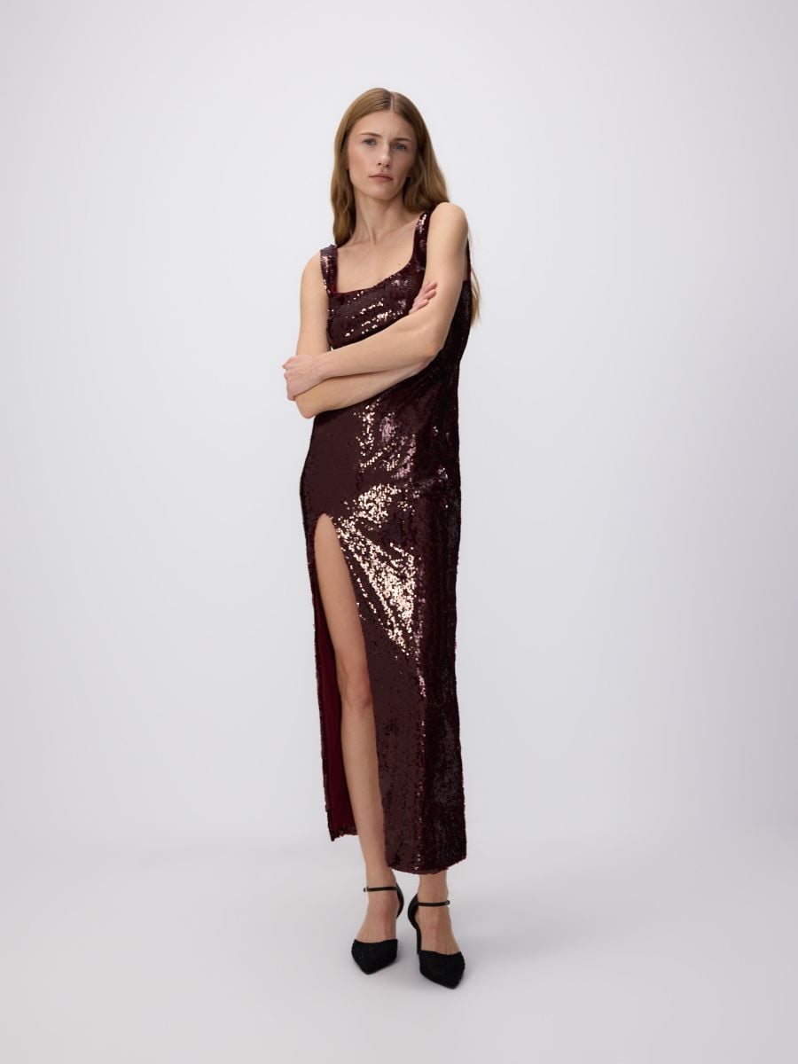 Sequin dress - burgundy - RESERVED