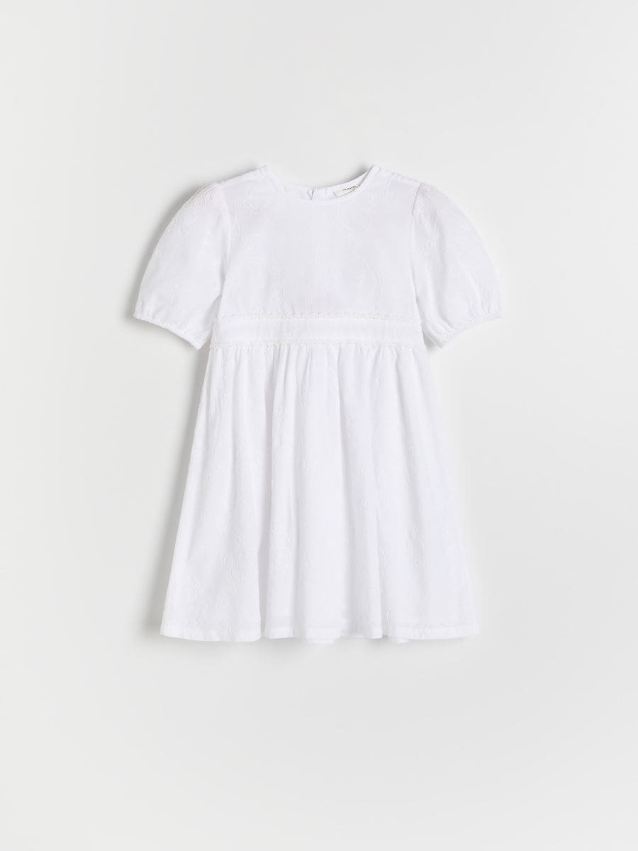 Rochie cu broderie - crem - RESERVED