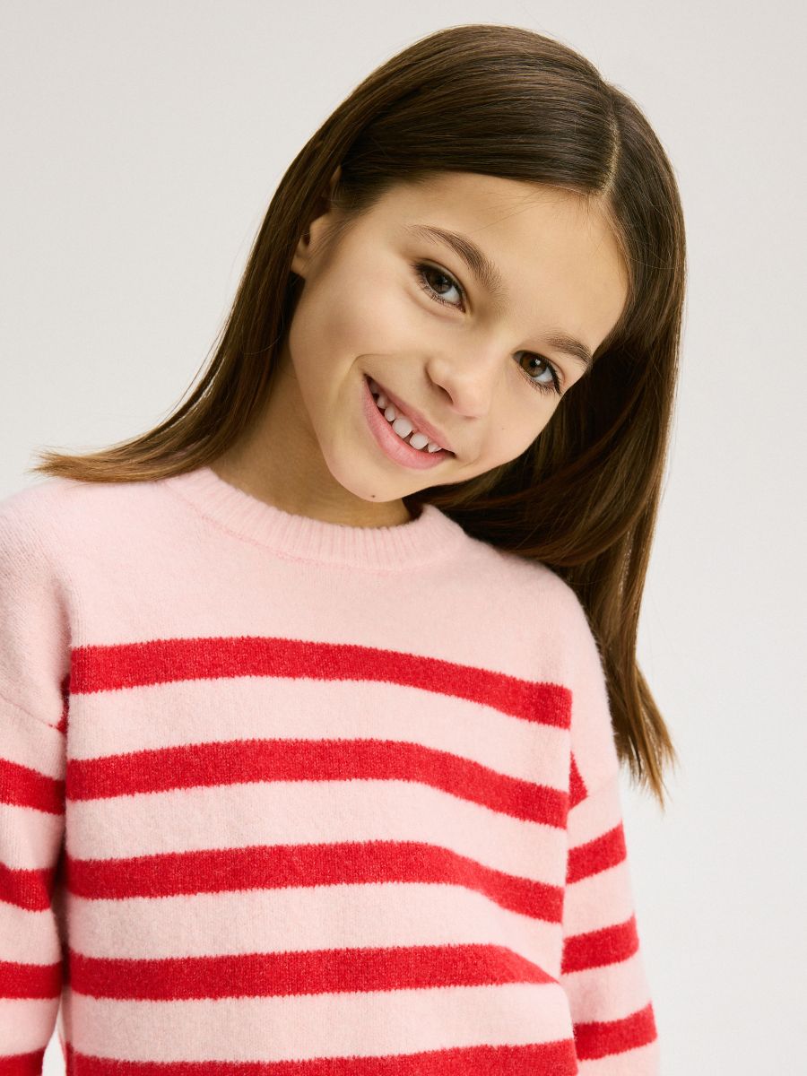 Pull à rayures - Rose - RESERVED - 2