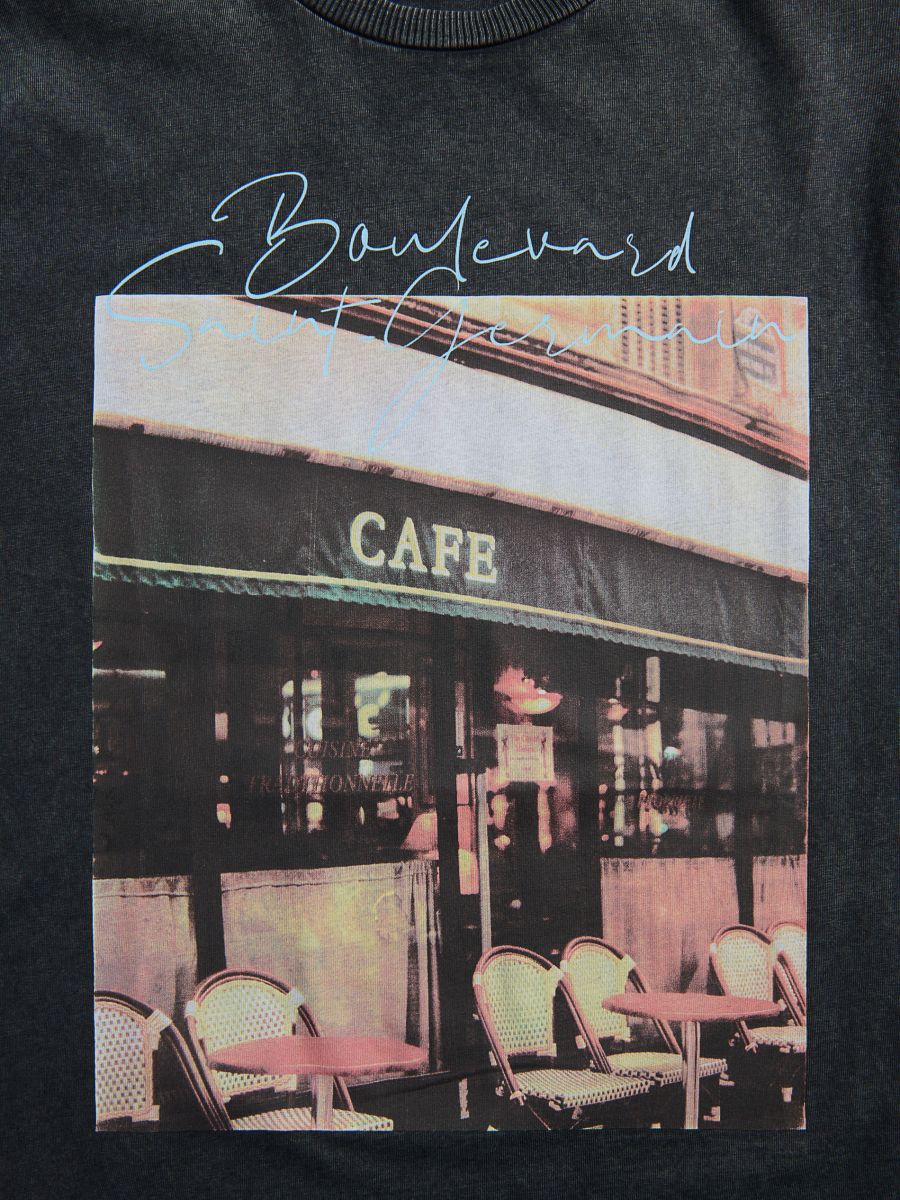 T-shirt with print - light grey - RESERVED - 2