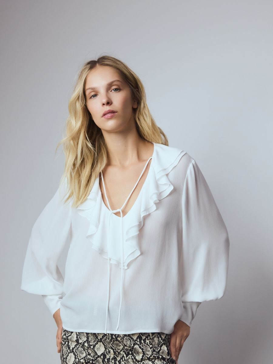 Bluza s volanima - krem - RESERVED
