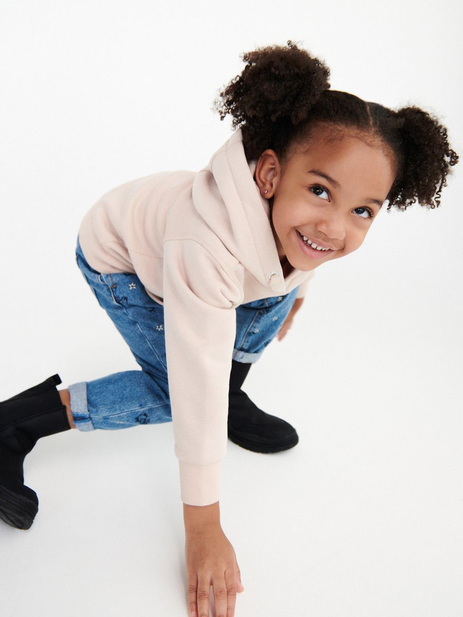 Sweatshirt com capuz com slogan - BEGE - RESERVED - 4