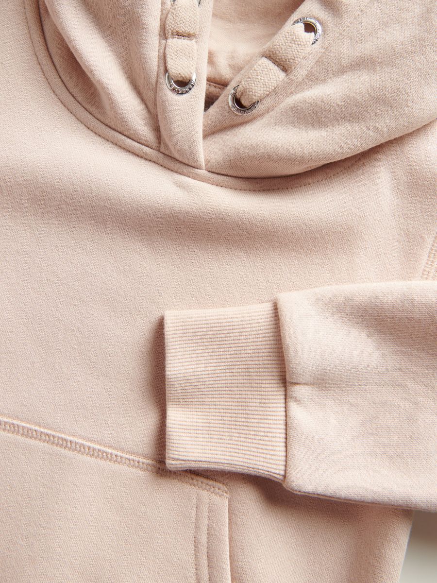 Sweatshirt com capuz com slogan - BEGE - RESERVED - 6