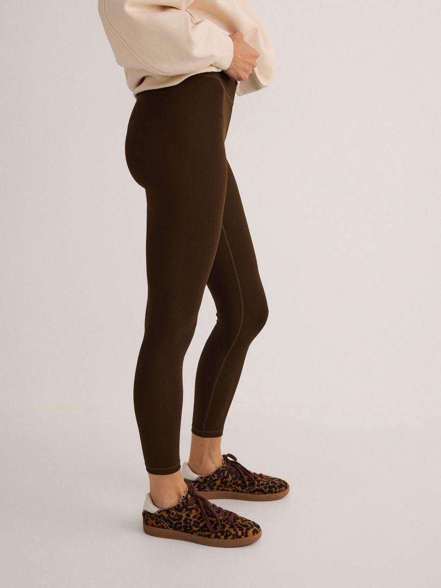 Plain leggings - brown - RESERVED