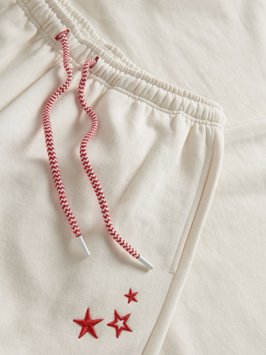 Pantalon large avec motif de Noël - crème - RESERVED - 5