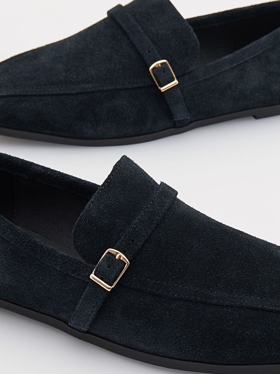 Mokasini iz semiša - navy - RESERVED - 5