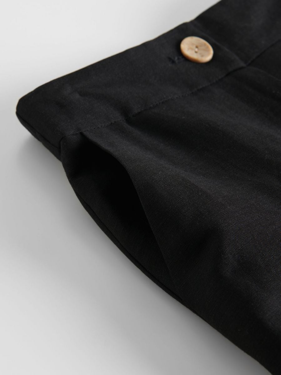 Linen rich trousers with viscose blend - black - RESERVED - 4