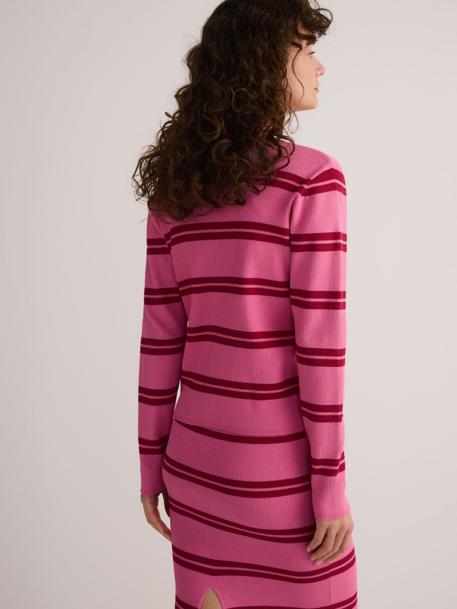 Cropped viscose blend cardigan - multicolor - RESERVED - 6