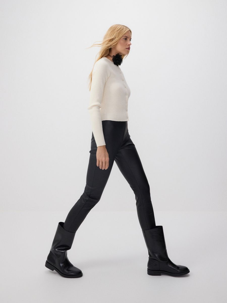 Legginsy z imitacji skóry - czarny - RESERVED - 3