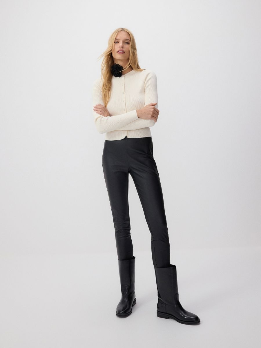 Legginsy z imitacji skóry - czarny - RESERVED - 4
