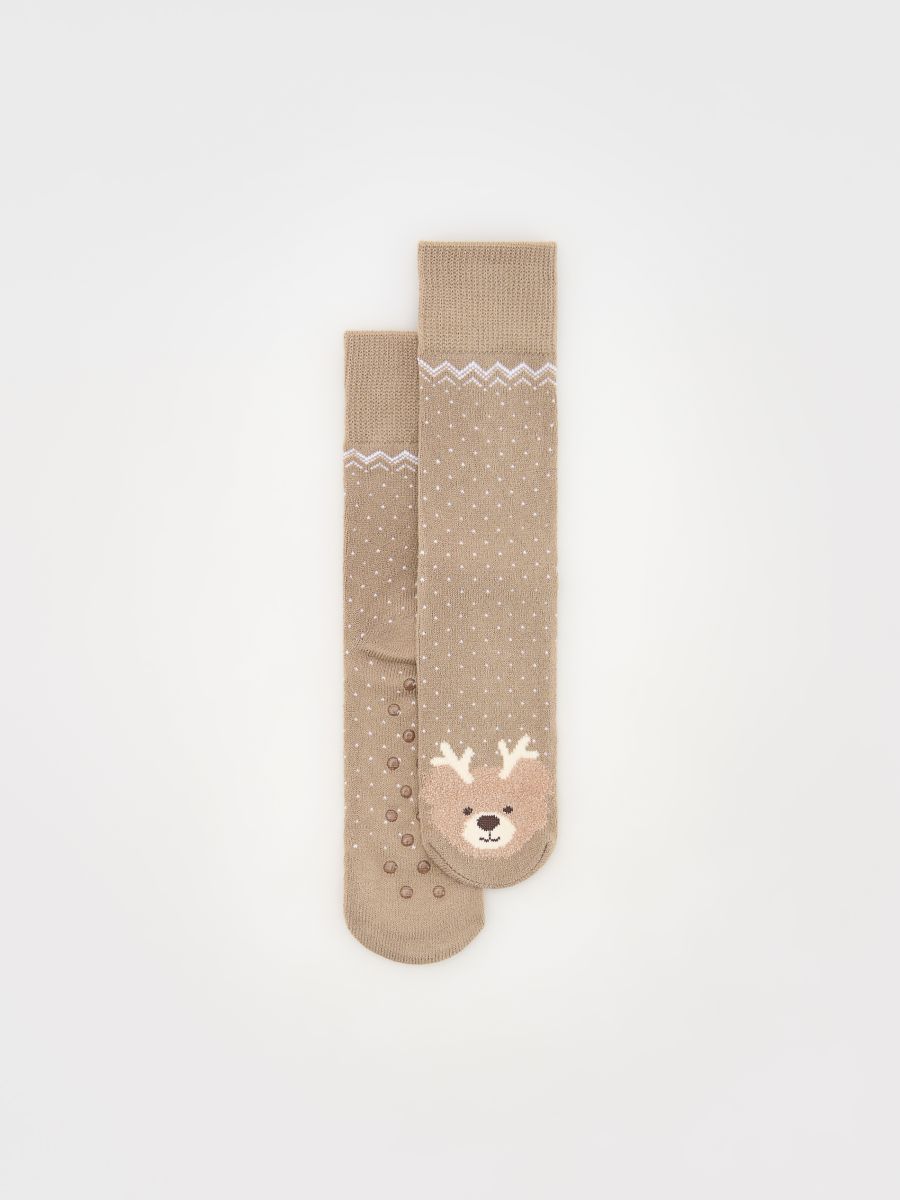 Christmas socks - beige - RESERVED