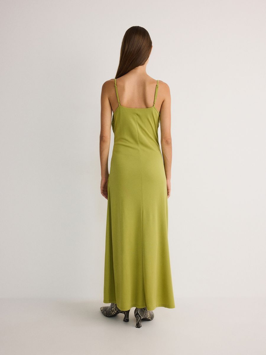 Maxikleid mit Raffung - gelbgrün - RESERVED - 4