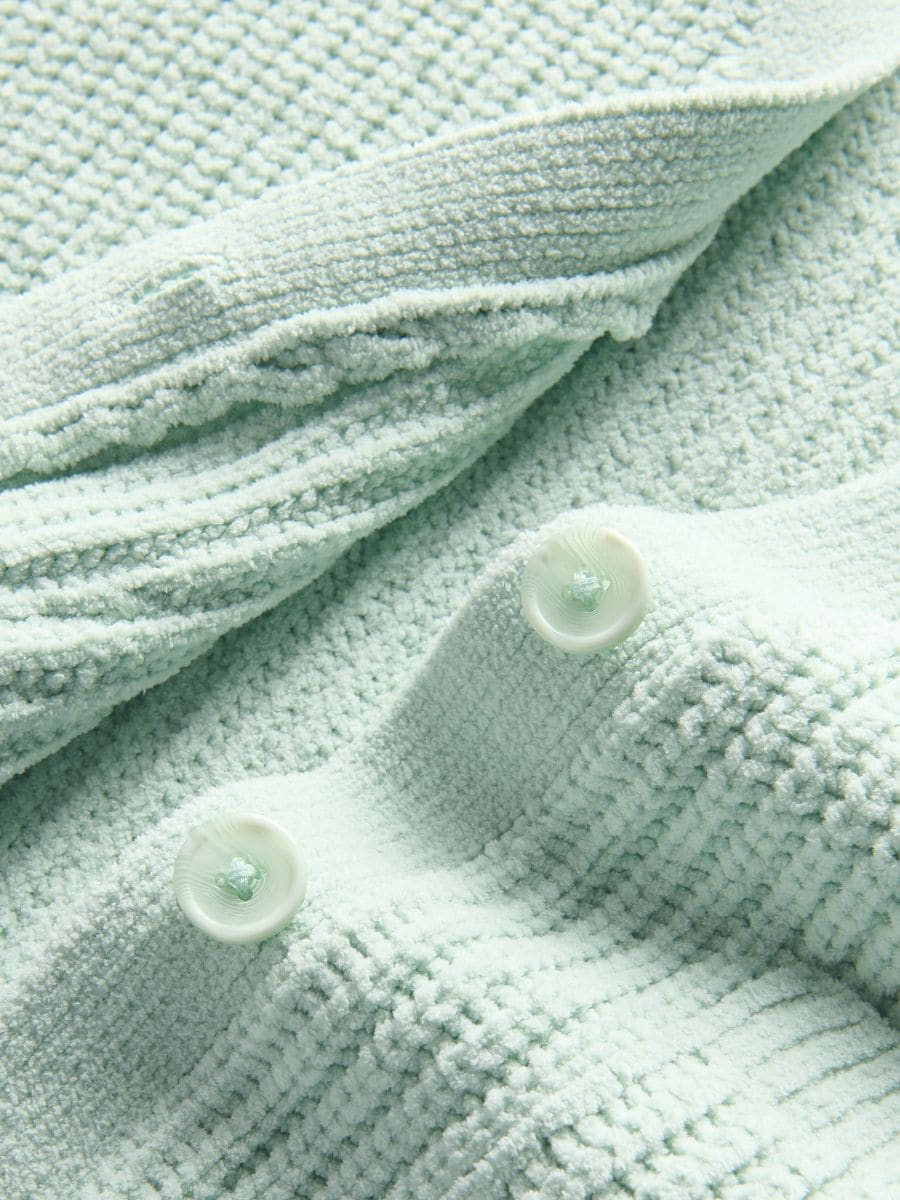 Cropped cardigan with pockets - pale green - RESERVED - 6