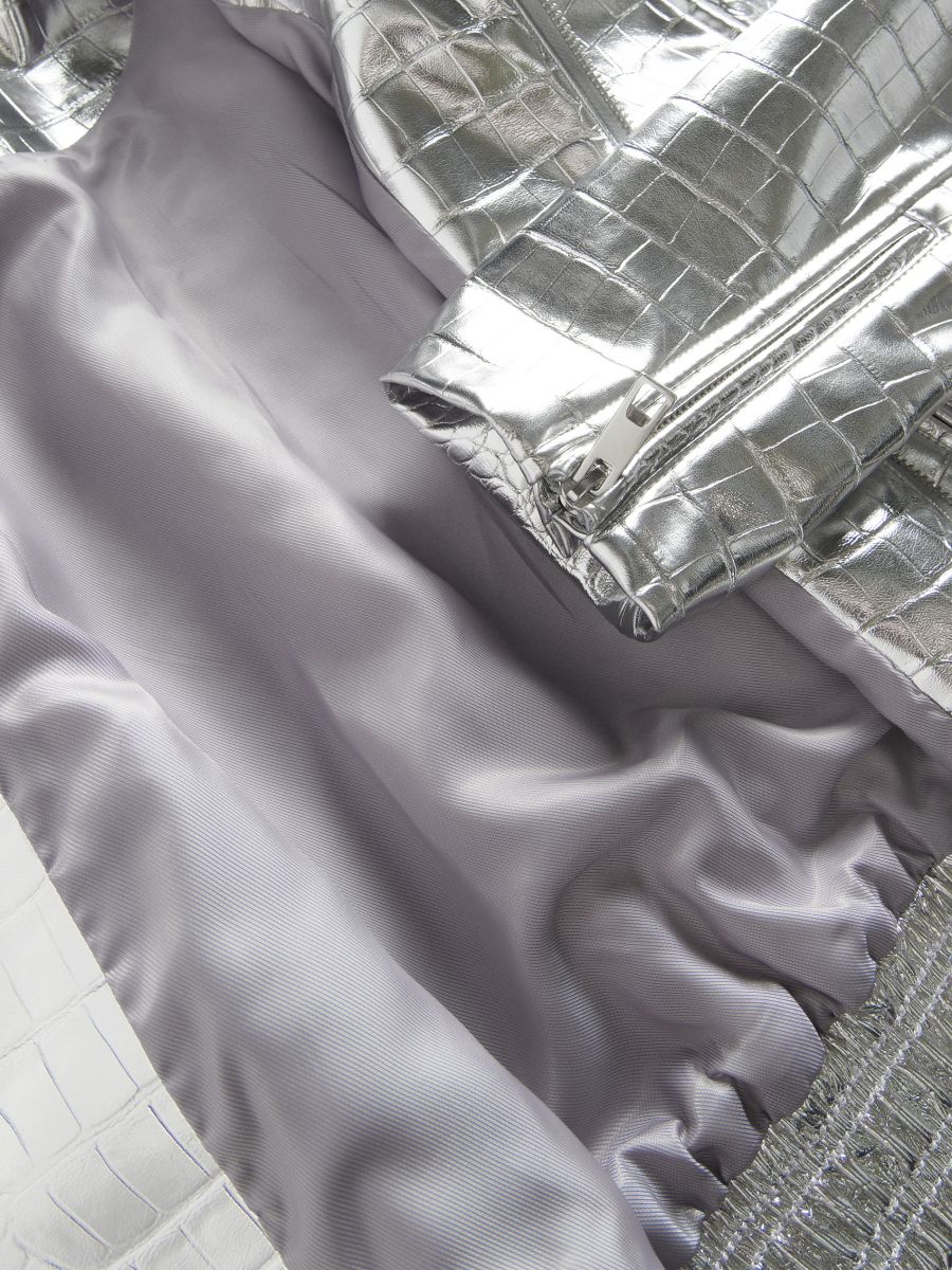 Jacke aus Metallic-Kunstleder - silber - RESERVED - 11