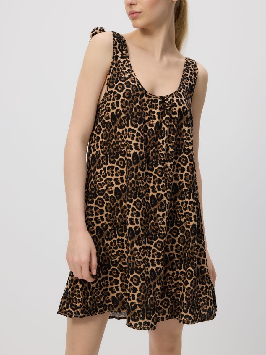 Beach cover-up with linen blend - brown - RESERVED - 2