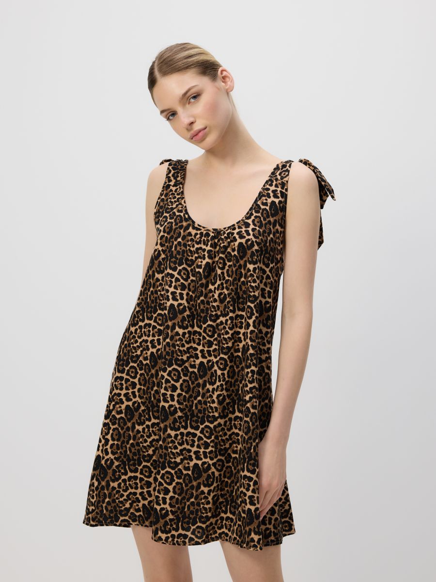 Beach cover-up with linen blend - brown - RESERVED - 3