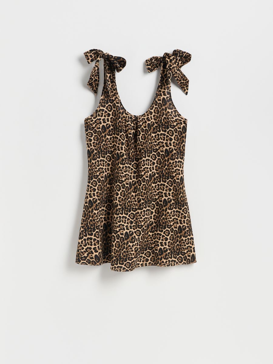 Beach cover-up with linen blend - brown - RESERVED - 6