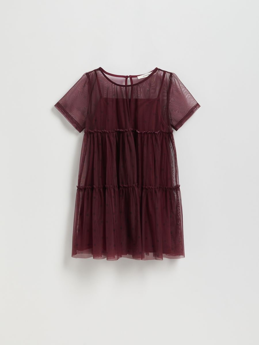 Tulle dress - maroon - RESERVED