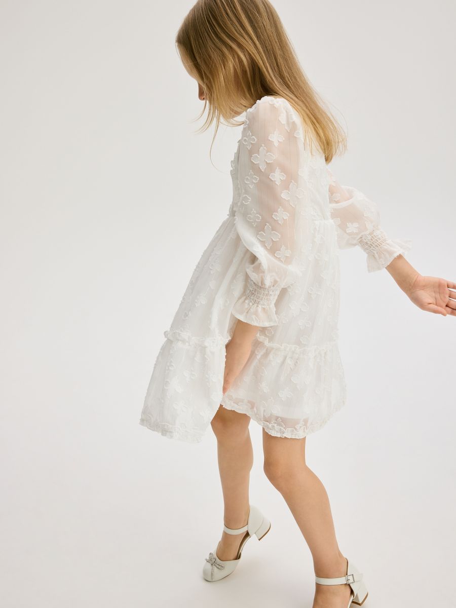 Kleid mit gesticktem Muster - creme - RESERVED - 3