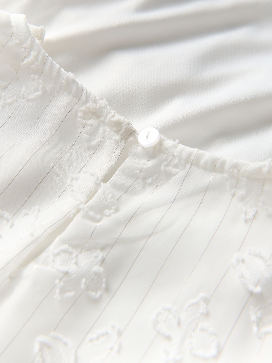 Kleid mit gesticktem Muster - creme - RESERVED - 5