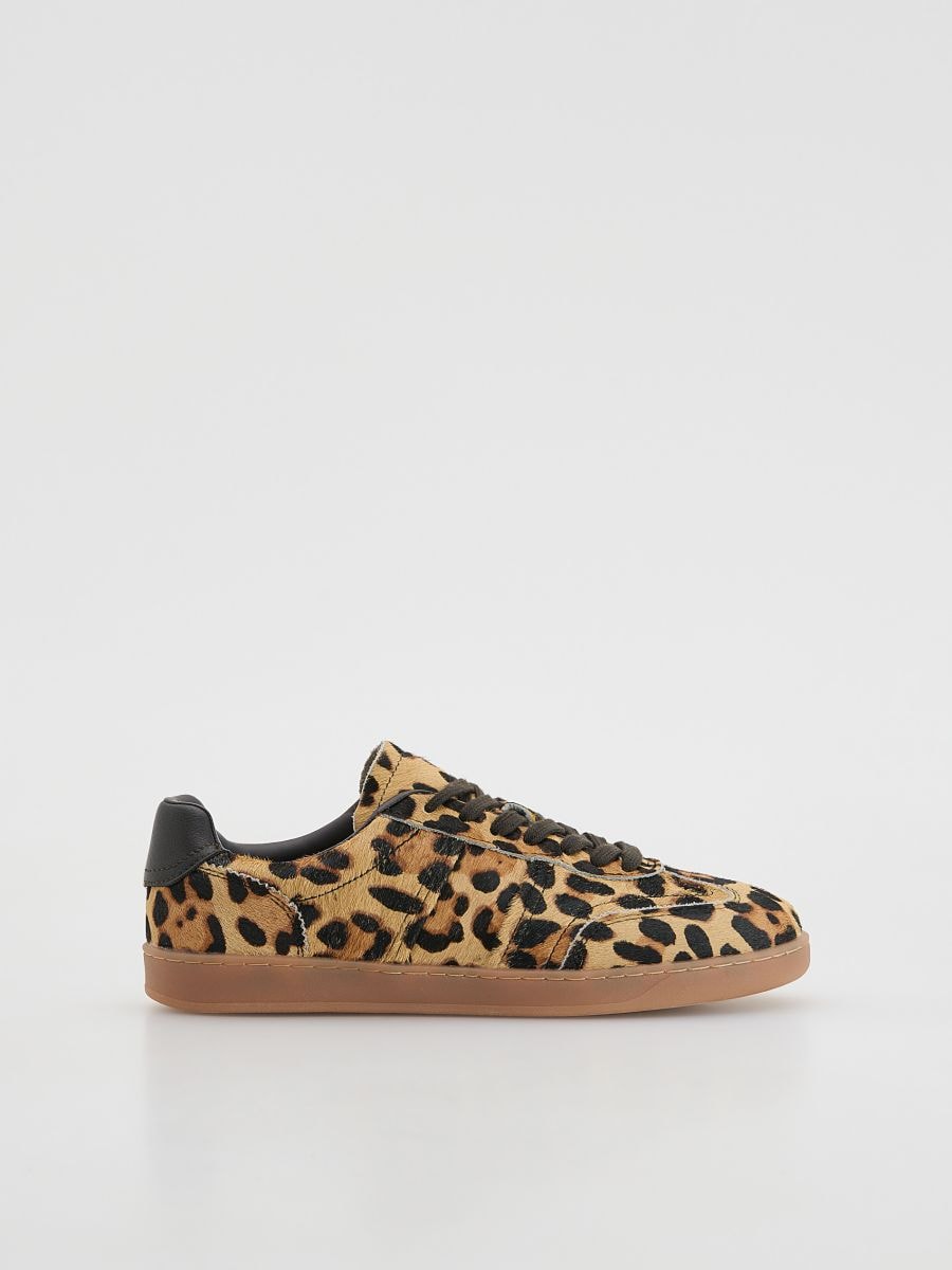 Leather leopard-print sneakers - multicolor - RESERVED