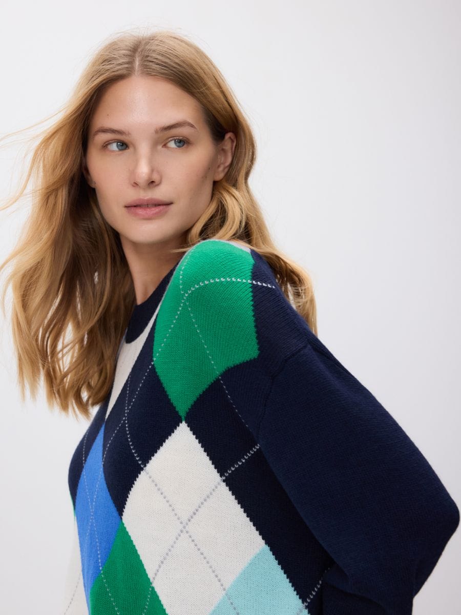 Pullover mit Wolle - marineblau  - RESERVED