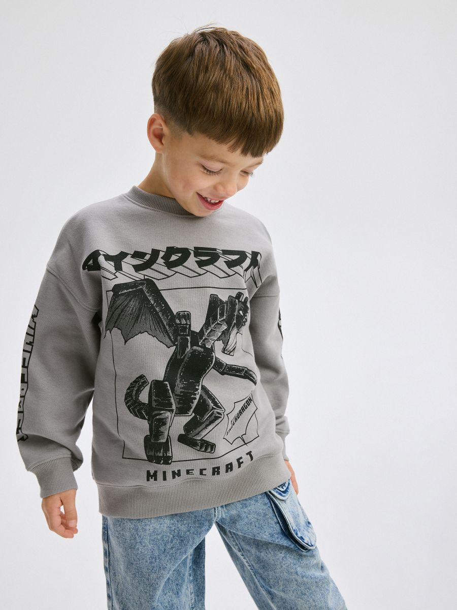 Sweatshirt med Minecraft-tryck - light grey - RESERVED